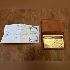 VINTAGE Gold Assurance Solar Cell Power Electronic Calculator Leather Cover